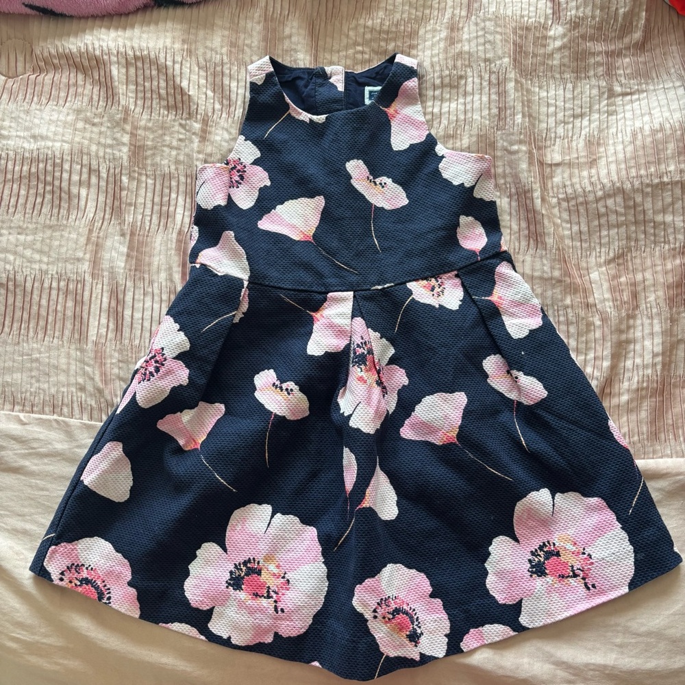 Janie and Jack Navy and Pink Floral Dress